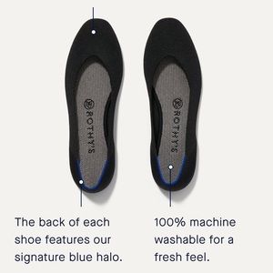 Ballet flats Rothy’s in black, size US 9.5 (pre-owned)